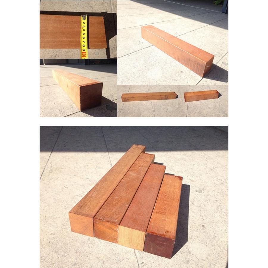 商品名：ウリン短尺材90x90xL300mm ※5本セット【花壇フェンス、花壇囲い、土留め、間仕切り、その他お庭のDIYアイテム】※サイズには誤差があります。の画像