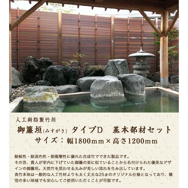 【和風竹垣】御簾垣 タイプD　基本部材セット 高さ1200mm 【和風 目隠しフェンス】_1
