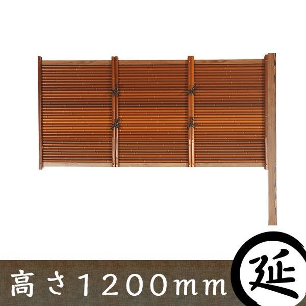 【パーフェクト御簾垣（みす垣） 目隠しフェンス】パーフェクトみす垣 タイプC 茶竹　延長部材セット 高さ1200mm 【和風 樹脂フェンス 竹垣】