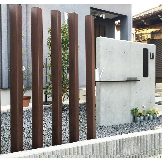 【門柱、樹脂製ポール、門柱ポール、自然な目隠し】商品名：スタイルポールラッピング 80&times;80角、長さ1001mm〜1250mm、1本（柱キャップ付）