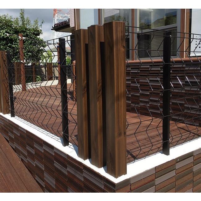 【門柱、樹脂製ポール、門柱ポール、自然な目隠し】商品名：スタイルポールラッピング 80&times;80角、長さ1251mm〜1650mm、1本（柱キャップ付）