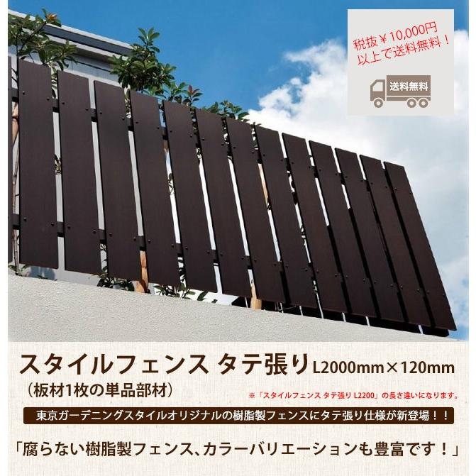 【目隠しフェンス】スタイルフェンス タテ張り L2000×W120mm （単品部材）【樹脂製フェンス】｜tokyo-gardening