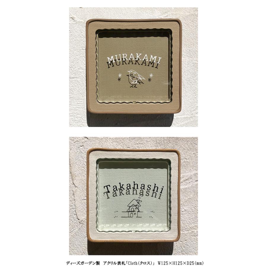 ディーズガーデン製 アクリル表札「クロス」W125×H125×D25（mm