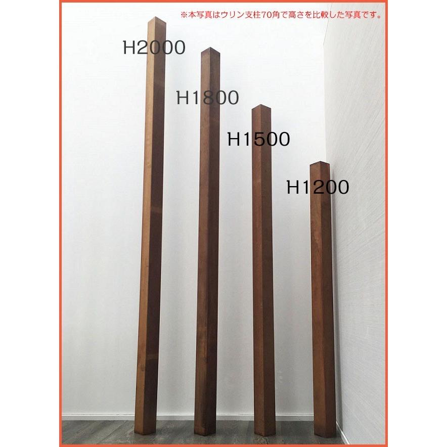 【目隠しフェンス 超硬質木材】ウリン支柱（90角）W90mm×D90mm×L1500mm/2本セット商品【高耐久 木製支柱 ビリアン材】の画像