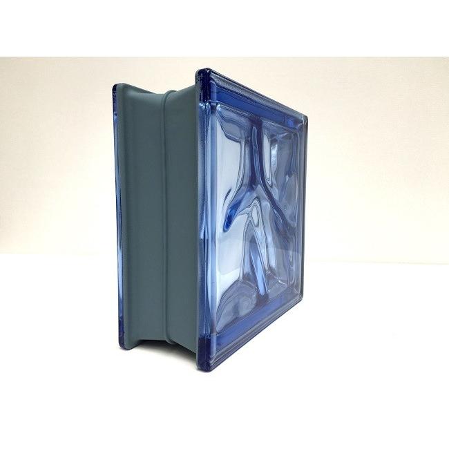 ガラスブロック　コバルトブルー色　15個セット商品（W190×H190×D80mm）