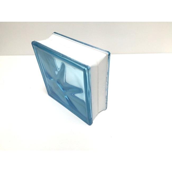 営業 ガラスブロック クリスタルマリンブルー 70個セット商品（W190×H190×D80mm）