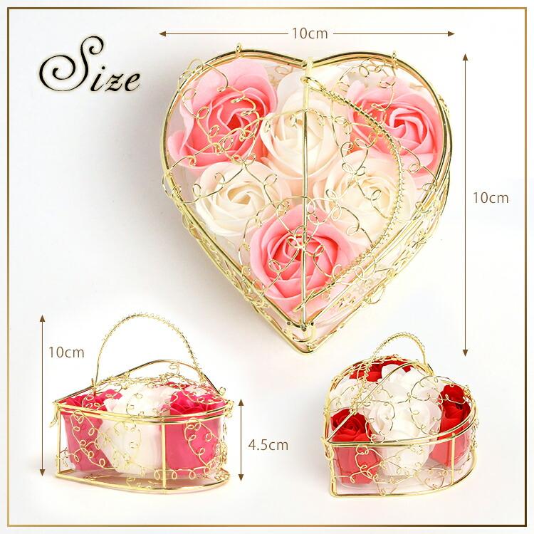 ハート形花束ソープフラワーローズ ソープフラワー ハートのアレンジ 1個 花束 誕生日 記念日 お礼