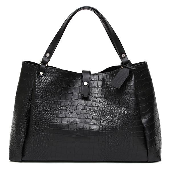 クロコ 型押し トートバッグ メンズ 本革 レザー ブラック 黒 黒色 ビジネスバッグ ビジネストート レディース ユニセックス | beau dessin