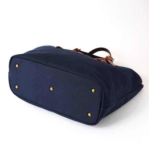 Fetia トートバッグ メンズ キャンバス 帆布 本革 ブルー ネイビー