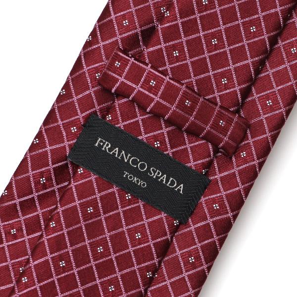 Franco Spada（フランコスパダ） ネクタイ ドット 格子柄 レッド
