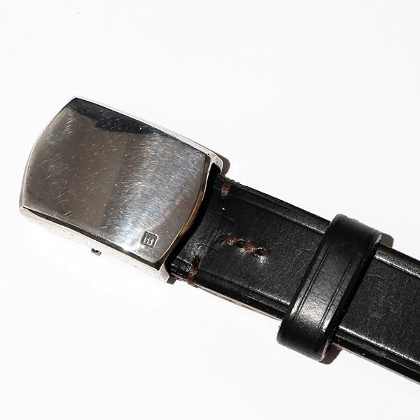 バックルベルト 本革 UKサドルレザー 35mm 真鍮バックル 太め ブラック