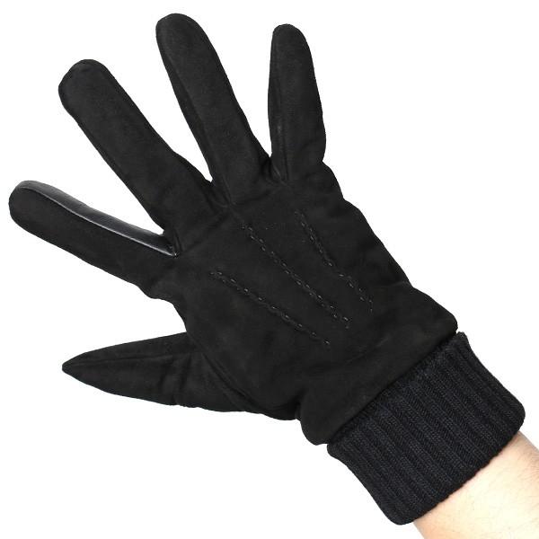 KURODA（クロダ） 手袋 メンズ おしゃれ 暖かい スエード ブラック 黒