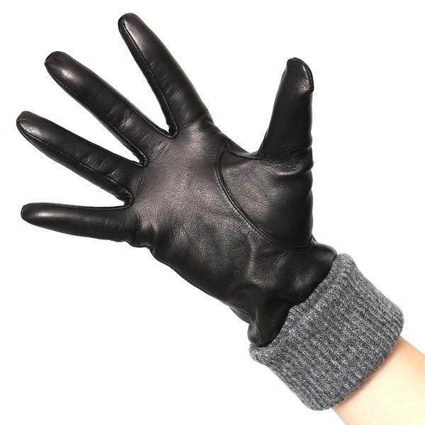 KURODA（クロダ） レディース 手袋 日本製 レザー カシミヤ ブラック
