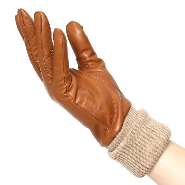 KURODA（クロダ） レディース 手袋 日本製 レザー カシミヤ キャメル