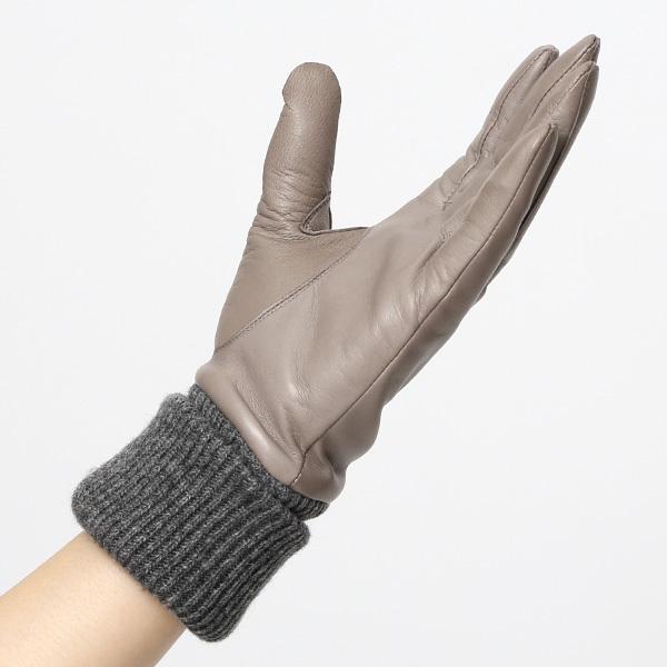 KURODA（クロダ） レディース 手袋 日本製 レザー カシミヤ グレー