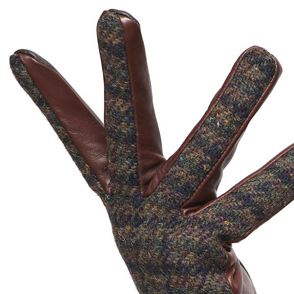 ハリスツイード 手袋 レディース スマホ対応  ブラウン 茶 茶色 Harris Tweed 日本製 革 女性 カシミヤ | HARRIS TWEED | 06