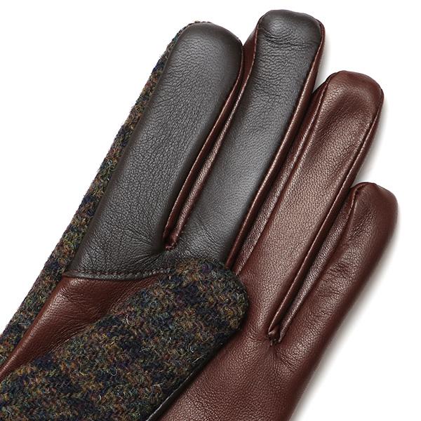 ハリスツイード 手袋 レディース スマホ対応  ブラウン 茶 茶色 Harris Tweed 日本製 革 女性 カシミヤ | HARRIS TWEED | 07
