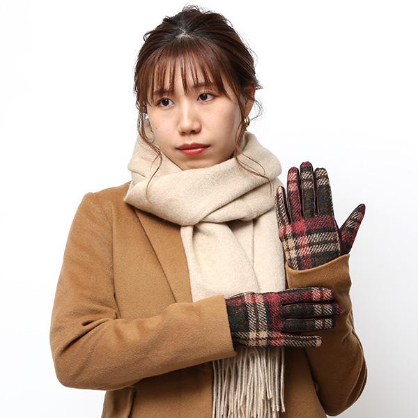HARRIS TWEED（ハリスツイード） 手袋 レディース スマホ対応 ピンク