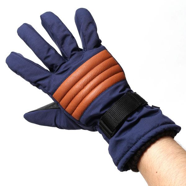 キャンプ 手袋 防寒 防水 スマホ操作可能 オシャレ ブルー ネイビー 青色 裏起毛 登山 バイク 自転車 冬 アウトドア 作業用 | KURODA | 03