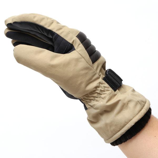キャンプ 手袋 防寒 防水 スマホ操作可能 オシャレ ベージュ 肌色 裏起毛 登山 バイク 自転車 冬 アウトドア 作業用 | KURODA | 02