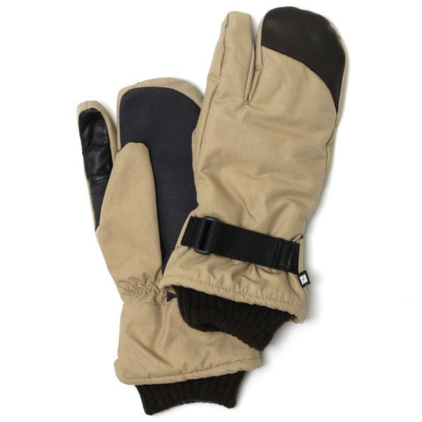 手袋 キャンプ アウトドア 防寒 スマホ操作可能 タッチパネル ミトン ベージュ 肌色 メンズ 温かい 裏起毛 防水 防風 グローブ | KURODA