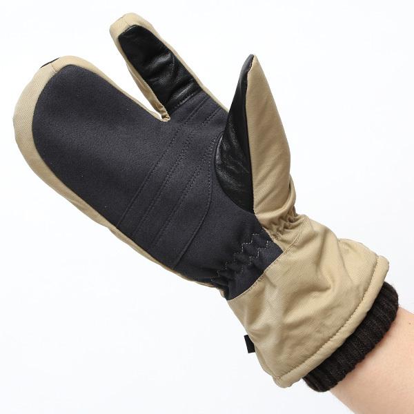 手袋 キャンプ アウトドア 防寒 スマホ操作可能 タッチパネル ミトン ベージュ 肌色 メンズ 温かい 裏起毛 防水 防風 グローブ | KURODA | 01