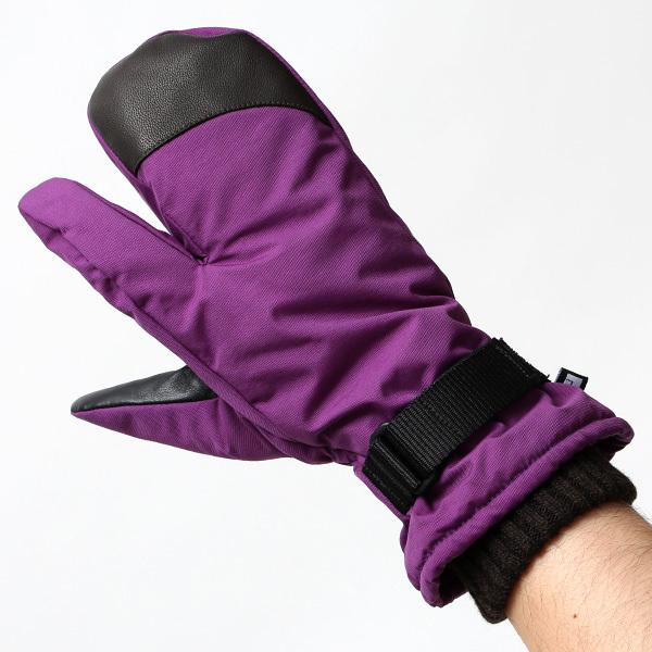 手袋 キャンプ アウトドア 防寒 スマホ操作可能 タッチパネル ミトン パープル 紫色 メンズ 温かい 裏起毛 防水 防風 グローブ | KURODA | 03