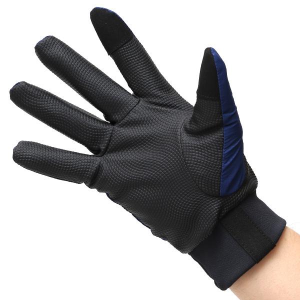 自転車 手袋 防寒 メンズ スマホ対応 サイクリング グローブ ブルー