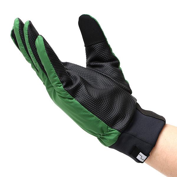 自転車 手袋 防寒 メンズ スマホ対応 サイクリング グローブ グリーン