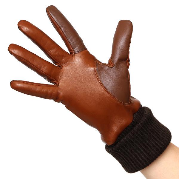 KURODA（クロダ） 手袋 レディース 日本製 レザー カシミヤ ブラウン