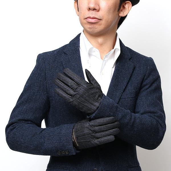 手袋 メンズ カノニコ社 イタリア製 スーツ生地 手袋 グレー グレイ 灰色 本革 男性 ブランド | KURODA | 10