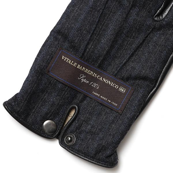 手袋 メンズ カノニコ社 イタリア製 スーツ生地 手袋 グレー グレイ 灰色 本革 男性 ブランド | KURODA | 08