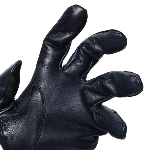 KURODA（クロダ） 本革 高級 三本山 手袋 メンズ ブルー ネイビー 青色