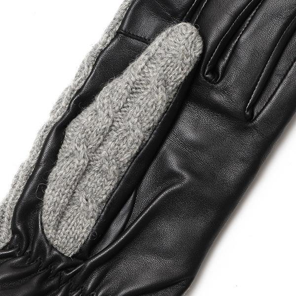 KURODA（クロダ） ニット 本革 手袋 メンズ 男性向け 仔羊革 ライト