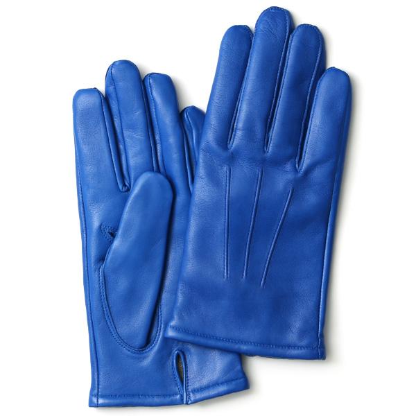 KURODA（クロダ） 手袋 メンズ カシミヤ裏地 国産 本革 レザー ブルー