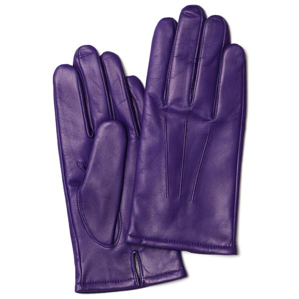 手袋 メンズ カシミヤ裏地 国産 本革 レザー パープル 紫色 KURODA(クロダ) | KURODA