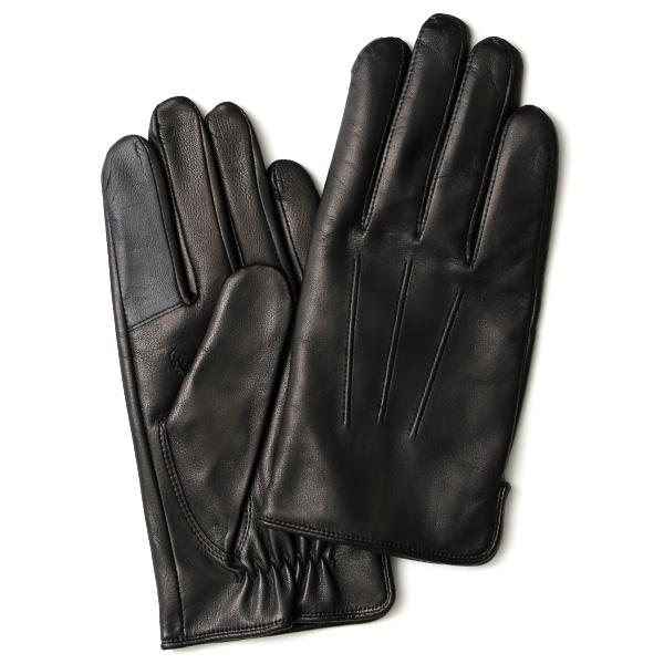 KURODA（クロダ） 手袋 メンズ 本革 スマホ対応 カシミヤ裏地 ブラック