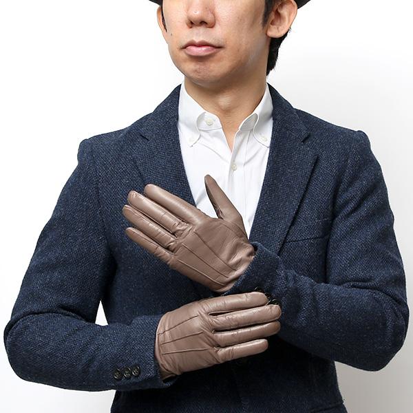 手袋 メンズ 本革 スマホ対応 カシミヤ裏地 グレー グレイ 灰色 日本製 レザー | KURODA | 10
