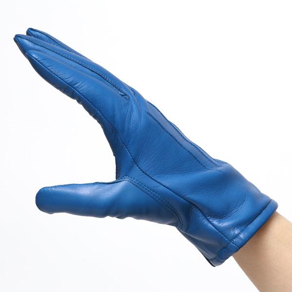 KURODA（クロダ） 革手袋 レディース カシミヤ裏地 ブルー ネイビー