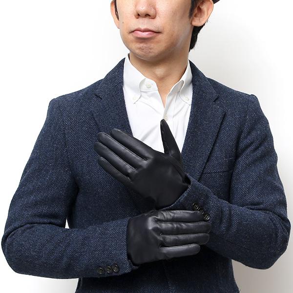 【スマホ対応】 手袋 メンズ レザー グローブ 冬 ブルー ネイビー 青色 革手袋 シンプル 防寒 紳士 プレゼント ギフト | KURODA | 10