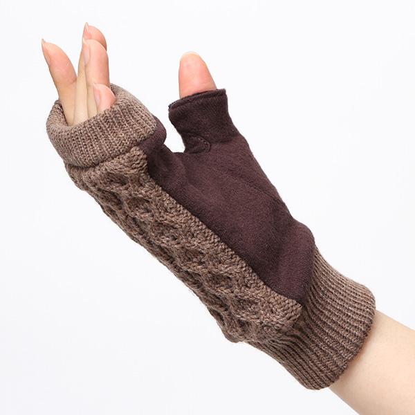 カシミア リストウォーマー 指無し手袋 ブラウン カシミア リストウォーマー 指無し手袋 ブラウン
