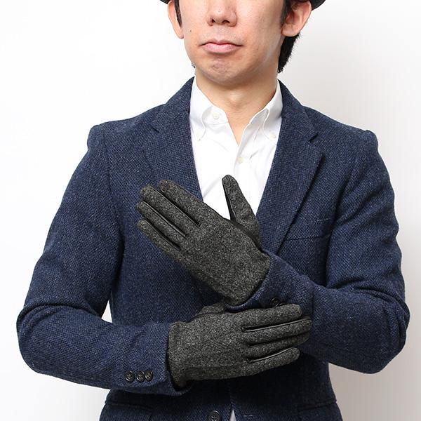 革手袋 本革 メンズ ハリスツイード レザー 手袋 日本製 ブランド リブ付き ダークグレー グレー グレイ 灰色 男 防寒 化粧箱付き ハンドメイド |  | 10