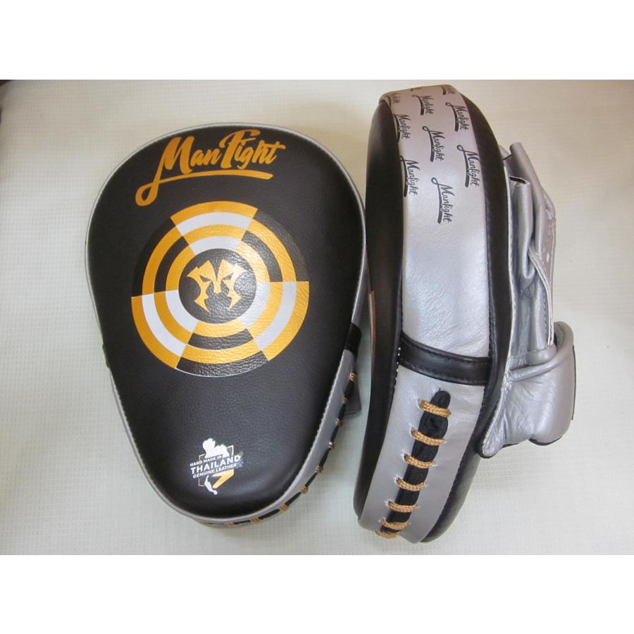 MANFIGHTBOXING 本革製　パンチングミット MAN FIGHT マンファイト パンチングミット カーブ型 黒/赤 本革