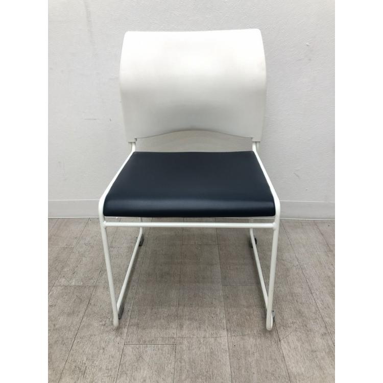 中央可鍛工業スタッキングチェア4脚セット JA-27 ■中古品■※脚キズ有/ヤケ・くすみ少々有の画像