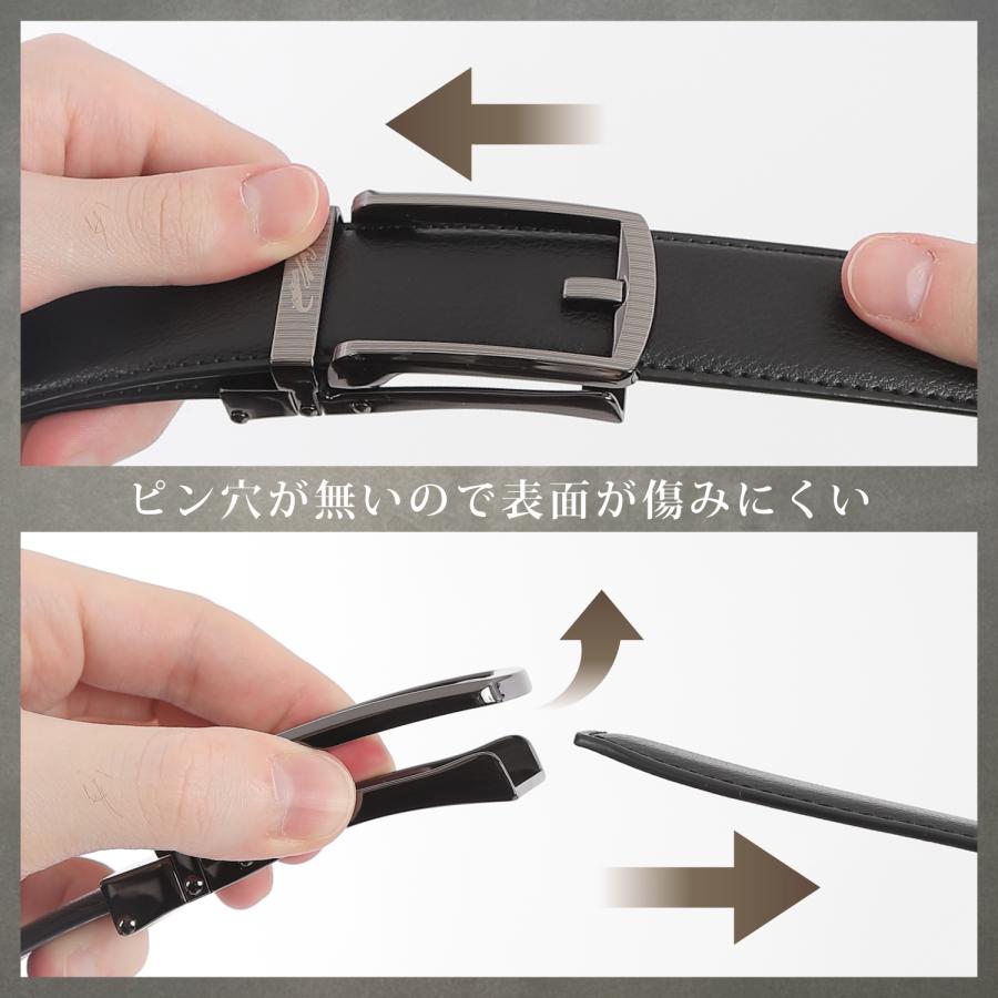Crocodile（クロコダイル） ベルト メンズ 穴レス 本革 ビジネス 穴