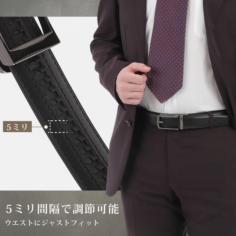 Crocodile（クロコダイル） ベルト メンズ 穴レス 本革 ビジネス 穴