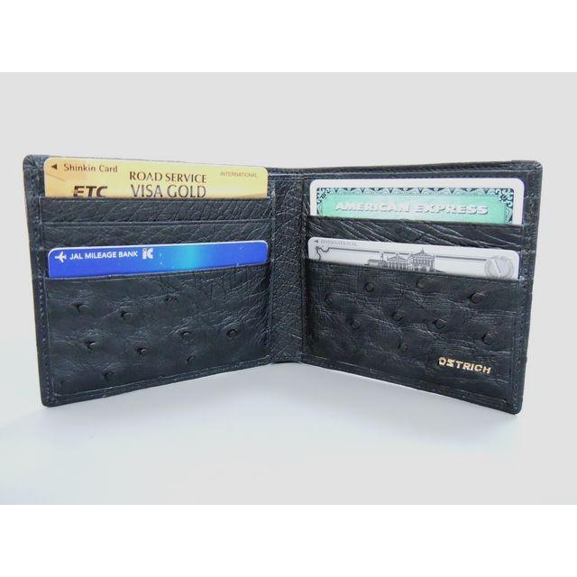 fiorenza オーストリッチ レザー 二つ折り財布 財布 オーストリッチ 二つ折り財布 オーストリッチ財布 小銭入れなし