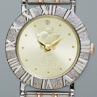 銀無垢 腕時計 『 ハートフルウォッチ くまモン 』 天然ダイヤモンド