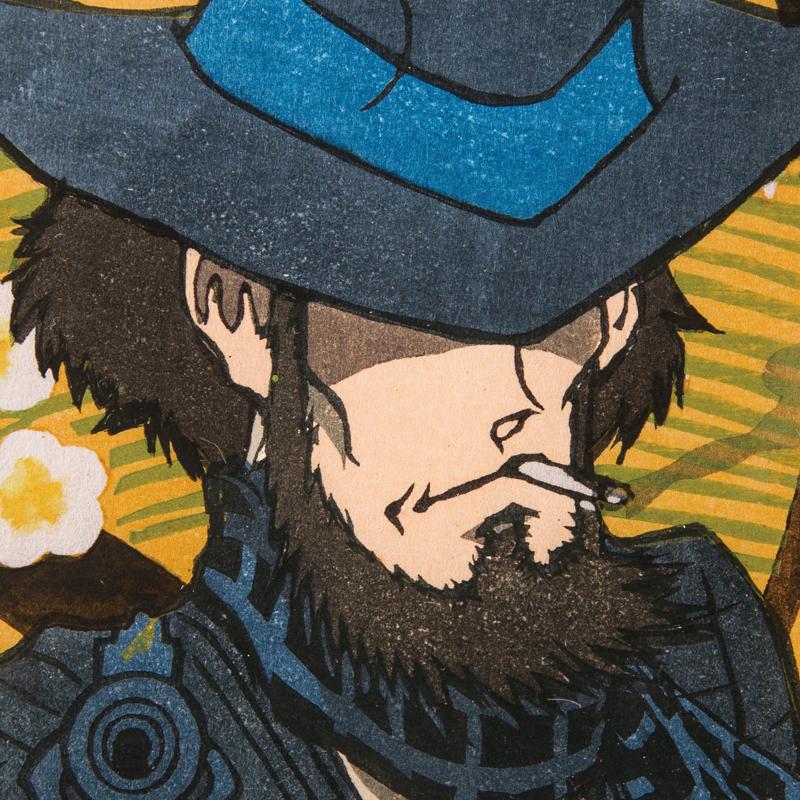 ルパン三世 大判 浮世絵 木版画 『 次元大介 』 モンキーパンチ ルパン三世 大判 浮世絵 木版画 『 次元大介 』 モンキーパンチ