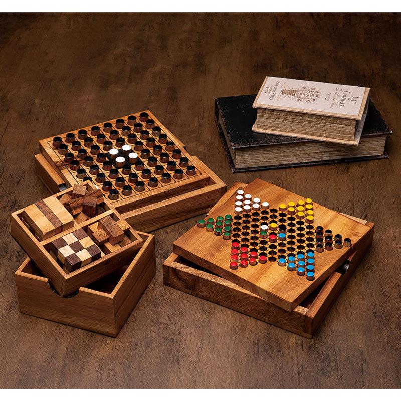 木製 『 ゲーム コレクションセット 』 脳トレ 知育 玩具 この木何の木でおなじみ ネムノキ モンキーポッド製 プレゼント ギフト お祝い クリスマス HRX72